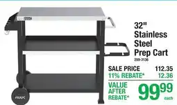 Menards 32 Stainless Steel Prep Cart offer