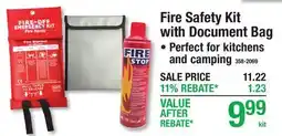 Menards Fire Safety Kit with Document Bag, Perfect for kitchens and camping offer