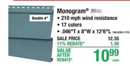 Menards Monogram offer