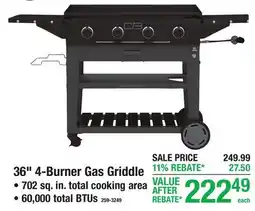 Menards Charbroil 36 4-Burner Gas Griddle offer