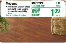 Menards Moderna Affordable classic wood look with long-lasting residential durability offer