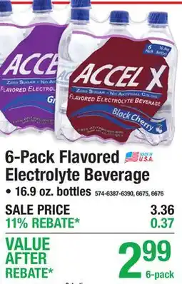 Menards Accel 6-Pack Flavored Electrolyte Beverage offer