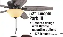 Menards 52 Lincoln Park III Timeless design with flexible mounting options, 1,176 lumens offer
