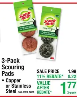 Menards 3-Pack Scouring Pads Copper or Stainless Steel offer