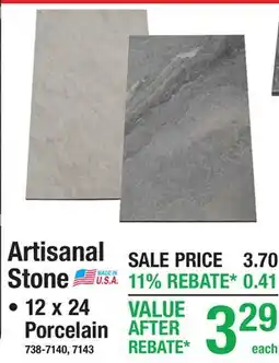 Menards Artisanal Stone offer