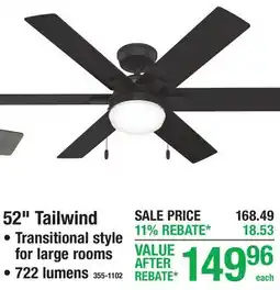 Menards Hunter 52 Tailwind offer
