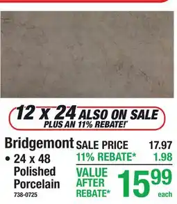 Menards Bridgemont, 24 x 48 Polished Porcelain offer