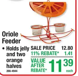 Menards Oriole Feeder offer