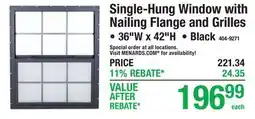 Menards Performax Single-Hung Window with Nailing Flange and Grilles offer