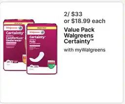 Walgreens Value Pack Walgreens Certainty offer