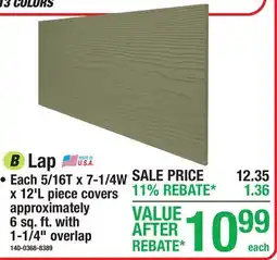 Menards Lap Each 5/16T x 7-1/4W x 12'L piece covers offer