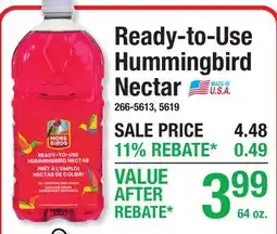 Menards Ready-to-Use Hummingbird Nectar offer