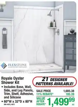 Menards Flexstone Royale Oyster Shower Kit offer
