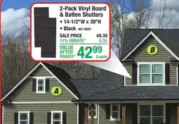 Menards 2-Pack Vinyl Board & Batten Shutters offer