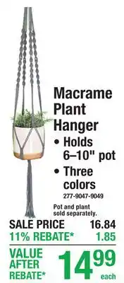 Menards Macrame Plant Hanger offer
