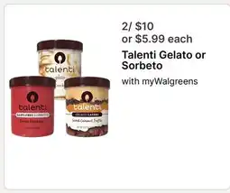Walgreens Talenti Gelato or Sorbeto offer