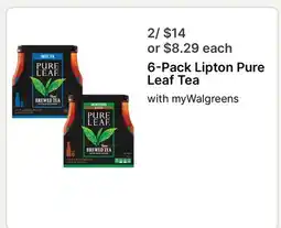 Walgreens 6-Pack Lipton Pure Leaf Tea offer