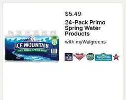 Walgreens 24-Primo Spring Water Products offer