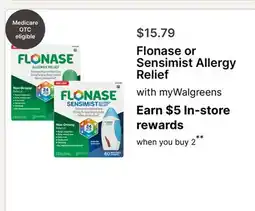 Walgreens Flonase or Sensimist Allergy Relief offer