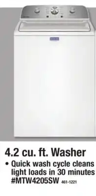 Menards Maytag 4.2 cu. ft. Washer offer