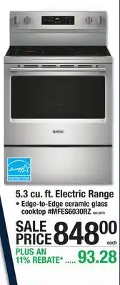 Menards Maytag 5.3 cu. ft. Electric Range offer