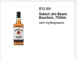 Walgreens Select Jim Beam Bourbon, 750ml offer