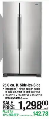 Menards Maytag 25.0 cu. ft. Side-by-Side Refrigerator offer