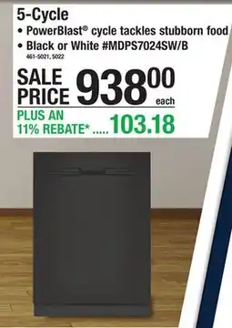 Menards Maytag 5-Cycle Dishwashers offer