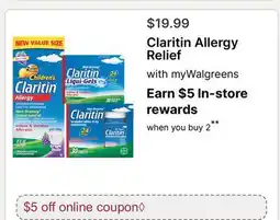 Walgreens Claritin Allergy Relief offer