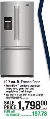 Menards Maytag 19.7 cu. ft. French Door Refrigerator offer
