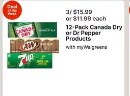Walgreens 12-Pack Canada Dry or Dr Pepper Products offer