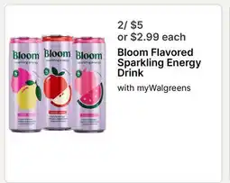 Walgreens Bloom Flavored Sparkling Energy Drink offer