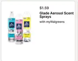 Walgreens Glade Aerosol Scent Sprays offer