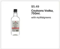 Walgreens Coulsons Vodka, 750ml offer