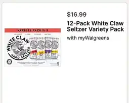 Walgreens 12-Pack White Claw Seltzer Variety Pack offer