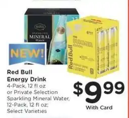 Kroger Red Bull Energy Drink or Private Selection Sparkling Mineral Water offer
