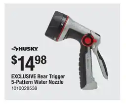 The Home Depot HUSKY Rear Trigger 5-Pattern Water Nozzle offer