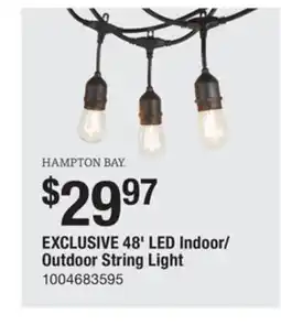 The Home Depot HAMPTON BAY 48' LED Indoor/Outdoor String Light offer