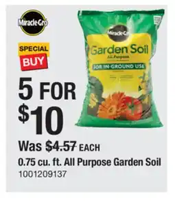 The Home Depot Miracle-Gro 0.75 cu. ft. All Purpose Garden Soil offer
