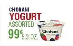 Circus Fruits CHOBANI YOGURT ASSORTED offer