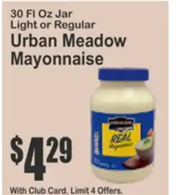 Food Universe 30 Fl Oz Jar Light or Regular Urban Meadow Mayonnaise offer