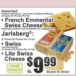 Food Universe Jarlsberg Swiss Cheese offer