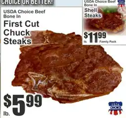Food Universe USDA Choice Beef Bone In First Cut Chuck Steaks offer