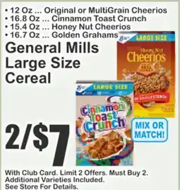 Food Universe General Mills Large Size Cereal offer
