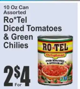 Food Universe 10 Oz Can Assorted Ro*Tel Diced Tomatoes & Green Chilies offer