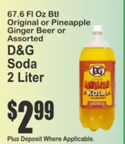 Food Universe 67.6 FL Oz Btl Original or Pineapple Ginger Beer or Assorted D&G Soda offer