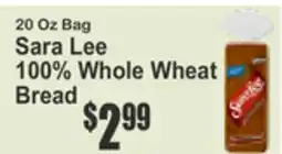 Food Universe 20 Oz Bag Sara Lee 100% Whole Wheat Bread offer