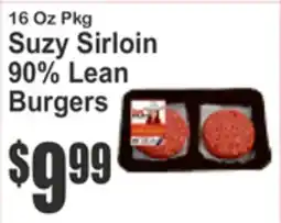 Food Universe 16 Oz Pkg Suzy Sirloin 90% Lean Burgers offer