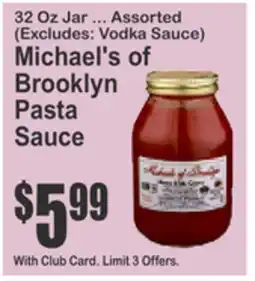 Food Universe Michael's of Brooklyn Pasta Sauce offer