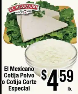 Big Saver Foods El Mexicano Cotija Polvo o Cotija Corte Especial offer